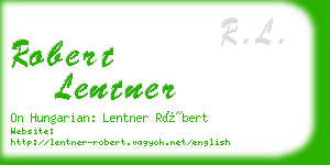 robert lentner business card